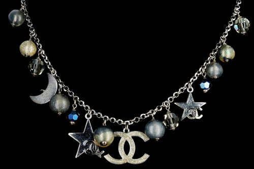 Chanel Ruthenium Celestial Moon & Star Necklace - Queen May