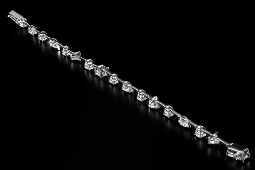 New 18K White Gold 7.51 Carat Mix Diamond Bracelet - Queen May