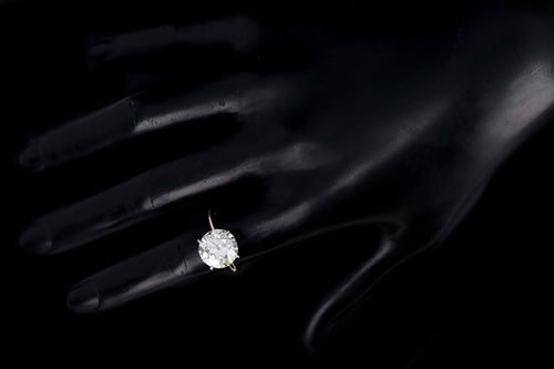 New Handmade Platinum & 18K Yellow Gold 4.64 Carat Old European Cut Diamond Engagement Ring - Queen May