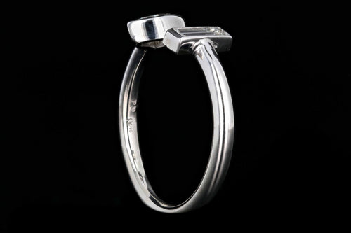 New Handmade 14K White Gold .61 CTW Baguette Cut and Marquise Cut Diamond Ring - Queen May