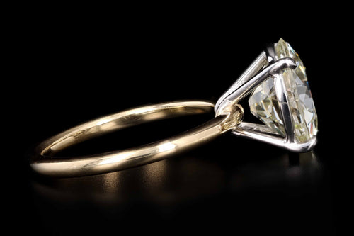 New Handmade Platinum & 18K Yellow Gold 4.64 Carat Old European Cut Diamond Engagement Ring - Queen May