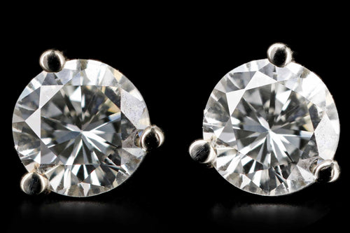 New 14K White Gold .60 Total Carat Weight Martini Studs - Queen May