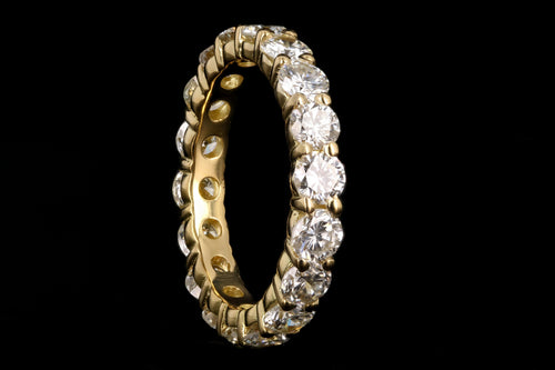 New 18K Yellow Gold 2.98 CTW Round Brilliant Cut Diamond Eternity Band - Queen May