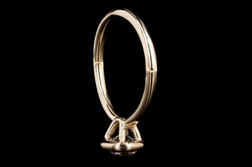 New Handmade 18K Yellow Gold 1.01 Carat Jubilee Cut Round Brilliant Cut Diamond Bezel Set Engagement Ring - Queen May