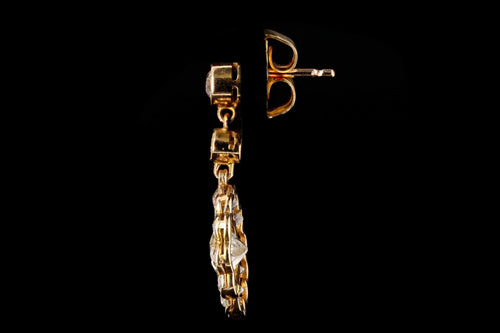 GIA Edwardian 5 Carats in Total Old European Diamond Drop Earrings c.1900 - Queen May