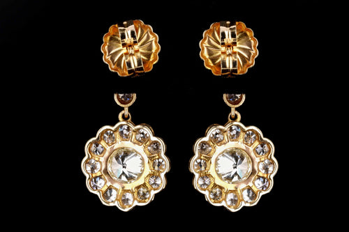 GIA Edwardian 5 Carats in Total Old European Diamond Drop Earrings c.1900 - Queen May