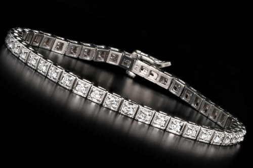 Modern 14K White Gold 1.25 CTW Round Brilliant Cut Diamond Tennis Bracelet - Queen May