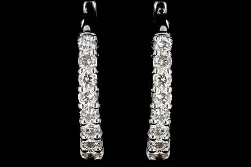 Modern 14K White Gold .30 CTW Diamond Huggie Earrings - Queen May