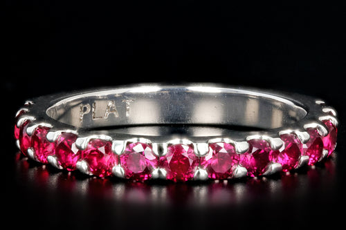 Modern Platinum .50 CT Synthetic Ruby Band - Queen May