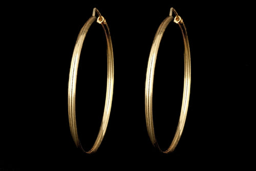 Modern 18K Yellow Gold Hoop Earrings - Queen May