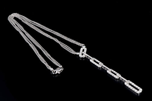 Modern Damiani 18K White Gold 1.25CTW Diamond Necklace - Queen May
