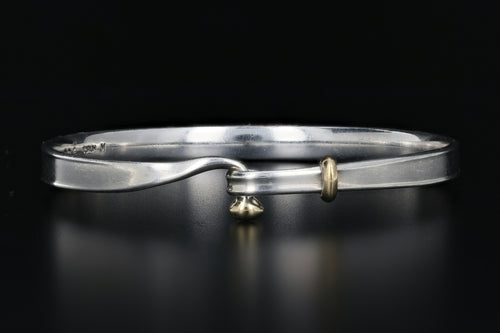 George Jensen 18K and Sterling Silver Hook & Eye Bracelet. - Queen May