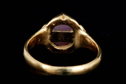 Victorian 18K Gold Pink Star Sapphire Belcher Mounted Ring c.1893 - Queen May