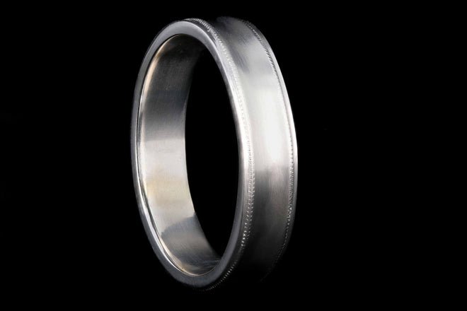 New Handmade 14K White Gold 5.25mm Mens Wedding Band Size 11 - Queen May