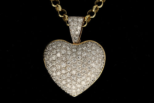 18K White and Yellow Gold 5 CTW Diamond Heart Pendant - Queen May