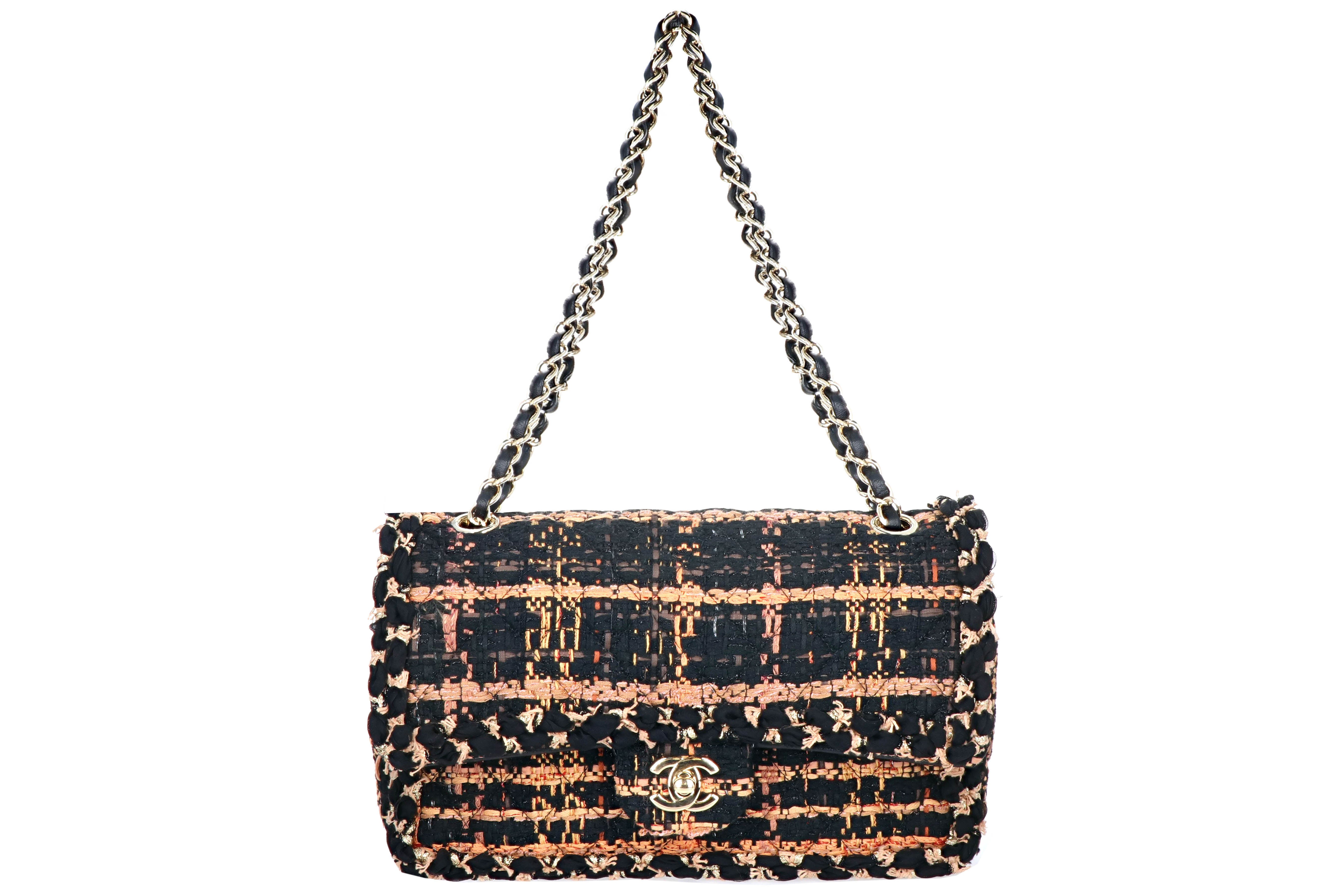 Chanel Coco Cuba Flap Bag Quilted Tweed Maxi at 1stDibs
