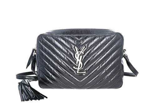 Saint Laurent Quilted Crinkled Leather Camera Bag - Queen May
