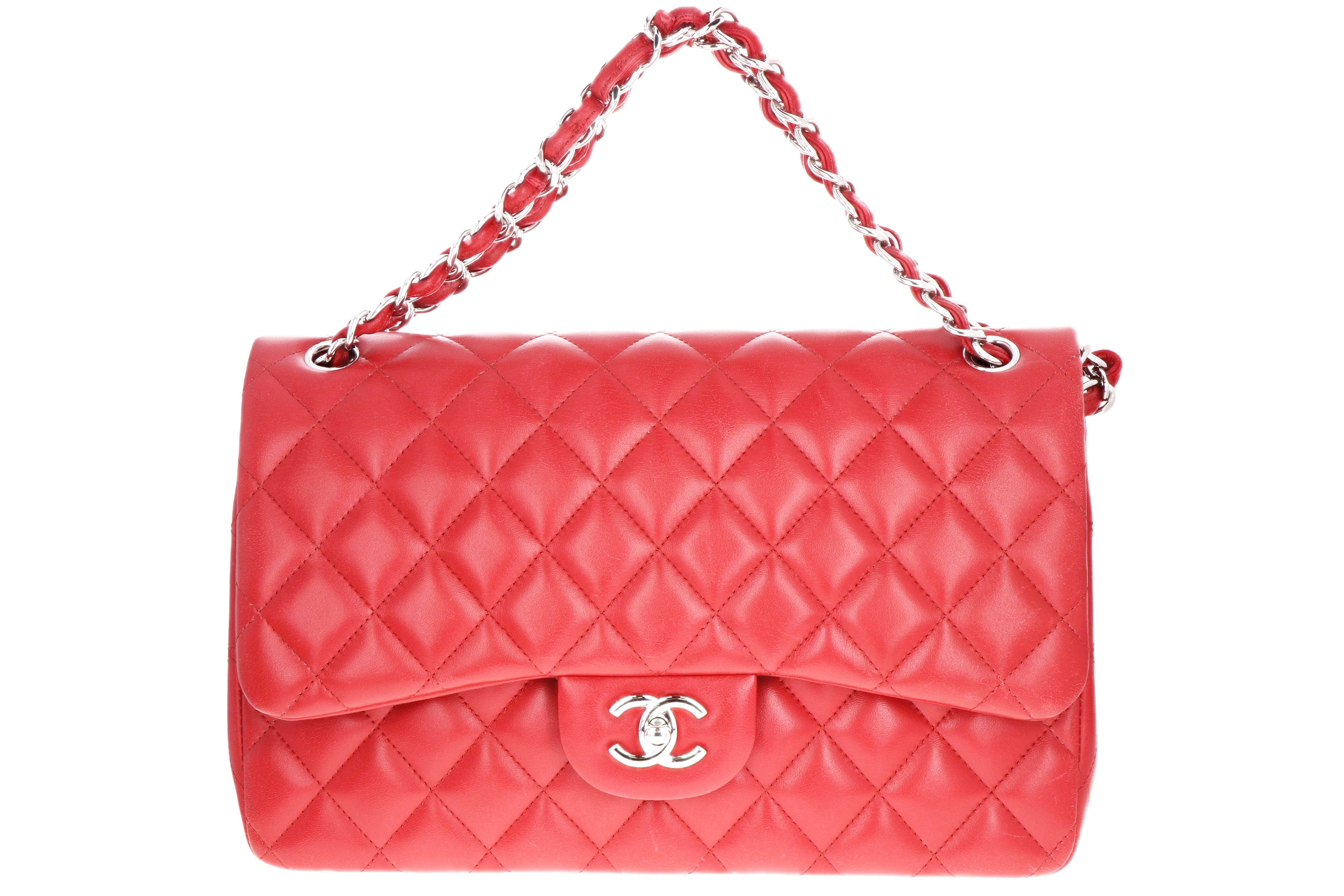 Red & Colorblock Quilted Lambskin Classic Double Flap Medium