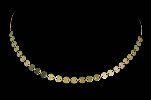 New 14k Yellow Gold Mini Disk Necklace - Queen May