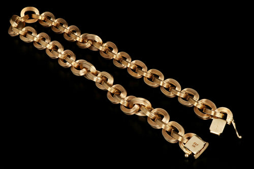 Modern 14K Yellow Gold Textured Large Link Necklace - Queen May
