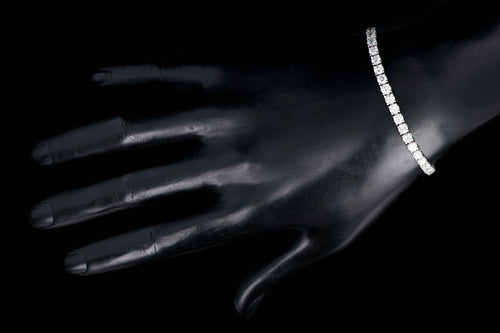 New 14K White Gold 7.68 Carat Diamond Tennis Bracelet - Queen May