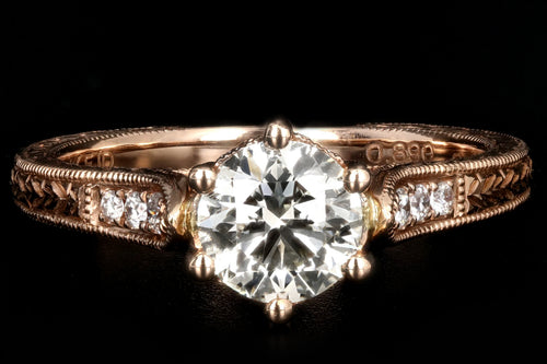 14K Rose Gold .89 Carat Diamond Engagement Ring - Queen May