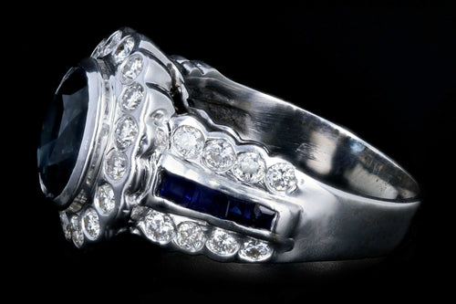 Modern 14K White Gold 2.5CT Sapphire and Diamond Ring - Queen May
