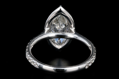 New 18K White Gold 1.47 CT Marquise Cut Diamond Engagement Ring GIA Certified - Queen May