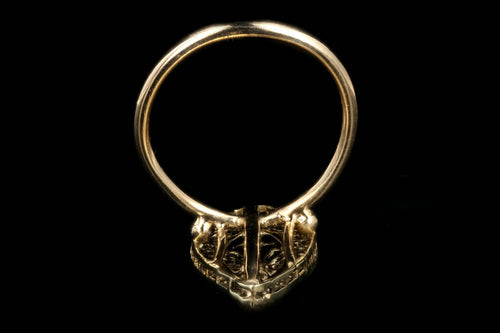 Art Deco 14K Yellow Gold .10 Carats Yogo Gulch Blue Sapphire Conversion Ring - Queen May