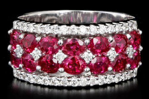 Modern Gregg Ruth 18K White Gold 2.99 CTW Ruby and Diamond Ring - Queen May