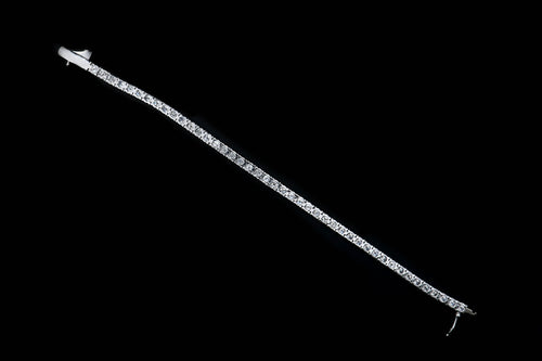 New 14K White Gold 7.68 Carat Diamond Tennis Bracelet - Queen May