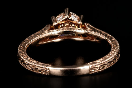 14K Rose Gold .89 Carat Diamond Engagement Ring - Queen May