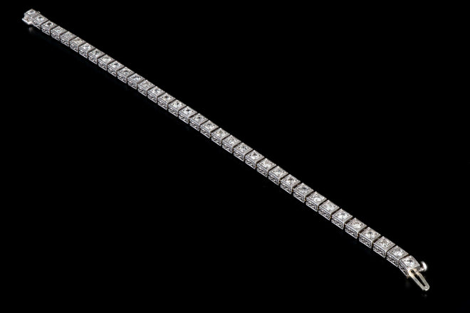 18K White Gold 3 Carat Diamond Tennis Bracelet - Queen May