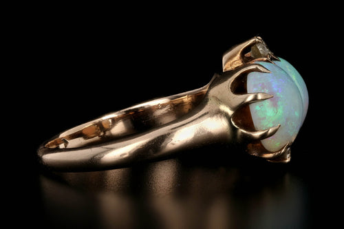 Victorian 14K Yellow Gold Opal And Diamond Ring - Queen May