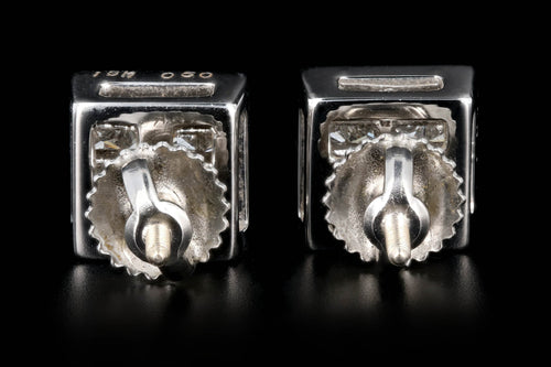 18K 1 Carat Princess Cut Cluster Diamond Earrings - Queen May