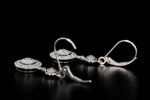 Modern 14K White Gold .50 Carats Total Weight Single Cut Diamond Drop Earrings - Queen May