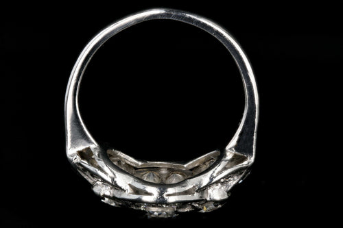 Art Deco Platinum 2.1 Carat Total Weight Old European Cut Diamond Ring - Queen May