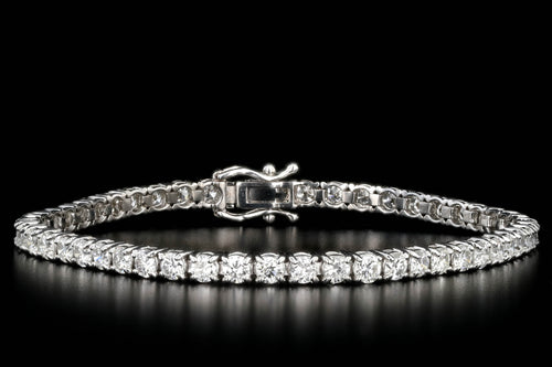 New 14K White Gold 5.32 Carat Diamond Tennis Bracelet - Queen May