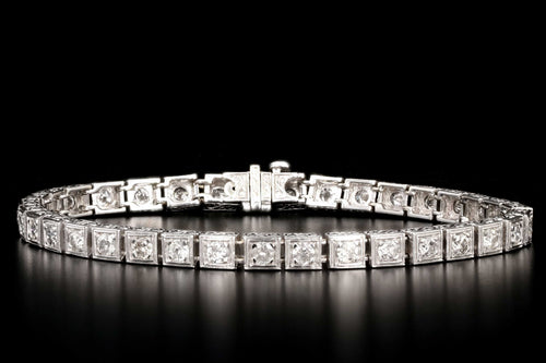 18K White Gold 3 Carat Diamond Tennis Bracelet - Queen May