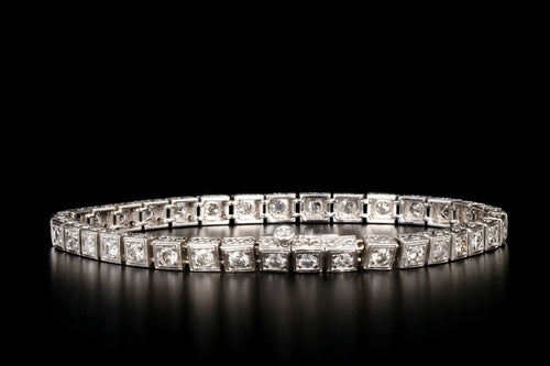 18K White Gold 3 Carat Diamond Tennis Bracelet - Queen May