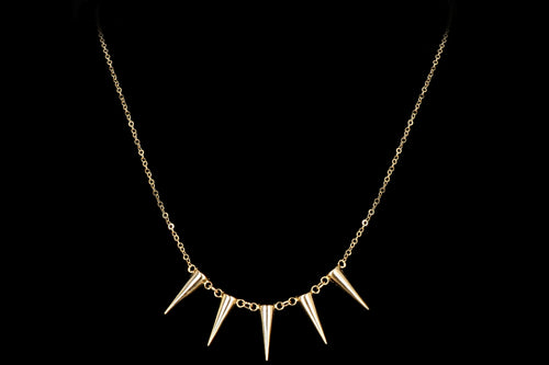 New 14K Yellow Gold Spike Necklace - Queen May