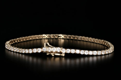 New 14K Yellow Gold 3.14 CTW Diamond Tennis Bracelet - Queen May