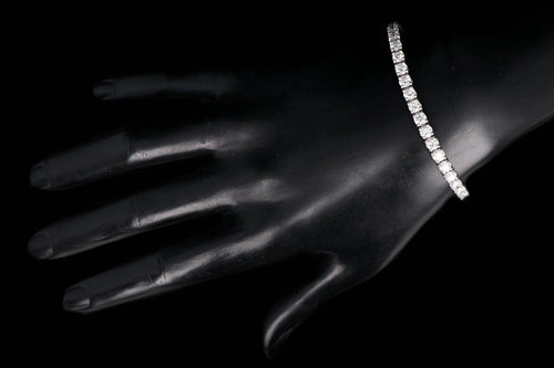 New 14K White Gold 9.17 Carat Diamond Tennis Bracelet - Queen May