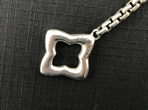David Yurman Sterling Silver Quatrefoil Toggle Necklace 36" - Queen May