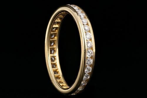 Modern 18K Yellow Gold 1 CTW Round Cut Diamond Eternity Band - Queen May