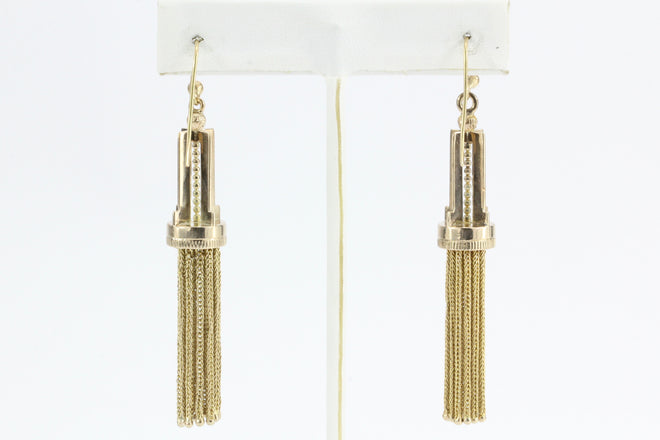 Vintage 14K Yellow Gold Tassel Earrings - Queen May