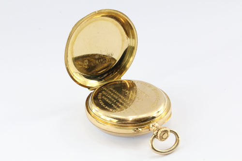 Antique Vacheron & Constantin 18K Gold Blue Enamel 31mm Pocket Watch in Case - Queen May
