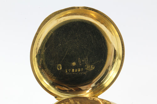 Antique Vacheron & Constantin 18K Gold Blue Enamel 31mm Pocket Watch in Case - Queen May
