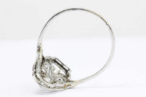 Edwardian Platinum Old European Diamond Filagree Ring c. 1910 - Queen May