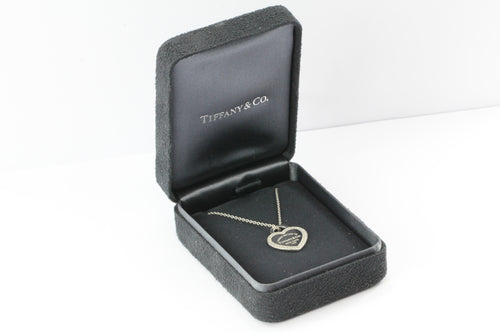 Tiffany & Co 18K White Gold Diamond Please Return to Tiffany Heart Tag Necklace - Queen May